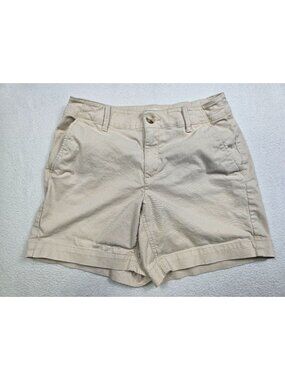 Loft Curvy Womens Washed Twill 6" Short Size 2 Beige